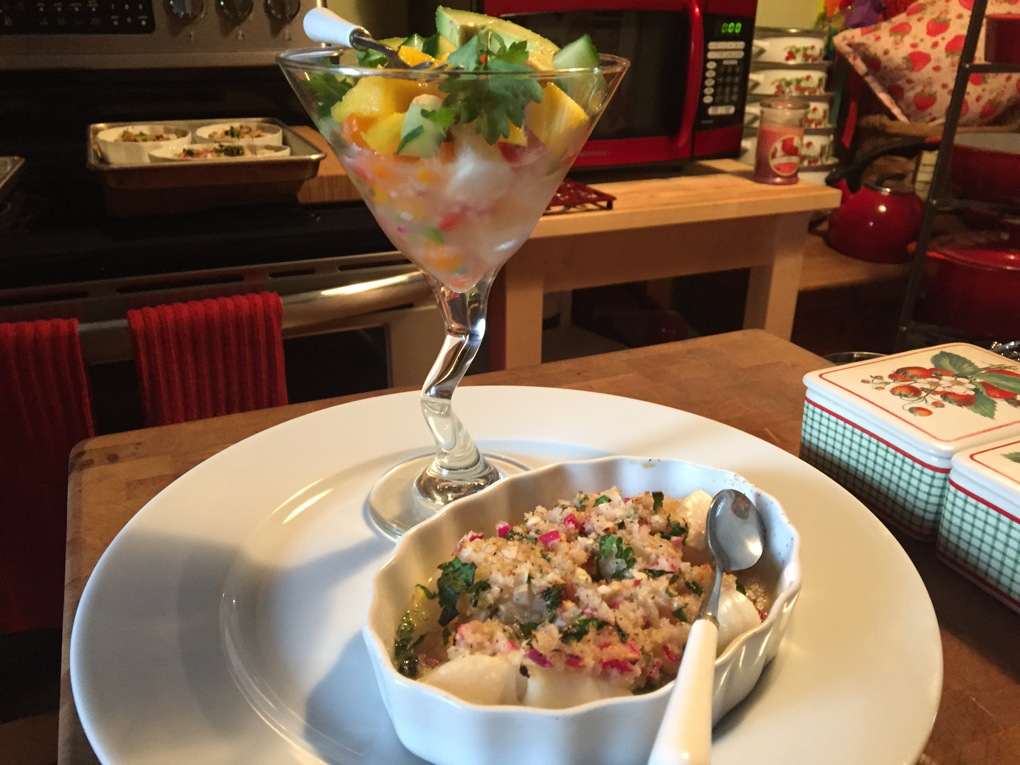 Sea Scallops Two-Ways Scallop Ceviche And Scallop Gratin