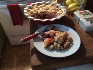 Apricot And Blueberry Crumble