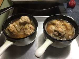 French Onion Soup with Mini-Meatballs