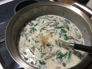 Pappardelle And Portobello Mushrooms In A Garlic Cream Sauce