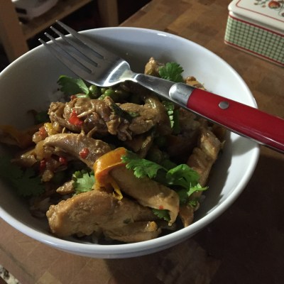 Spicy Chicken Stir-Fry Over Basmati Rice