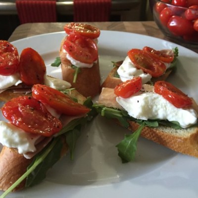 Burrata and Prosciutto Bruschetta