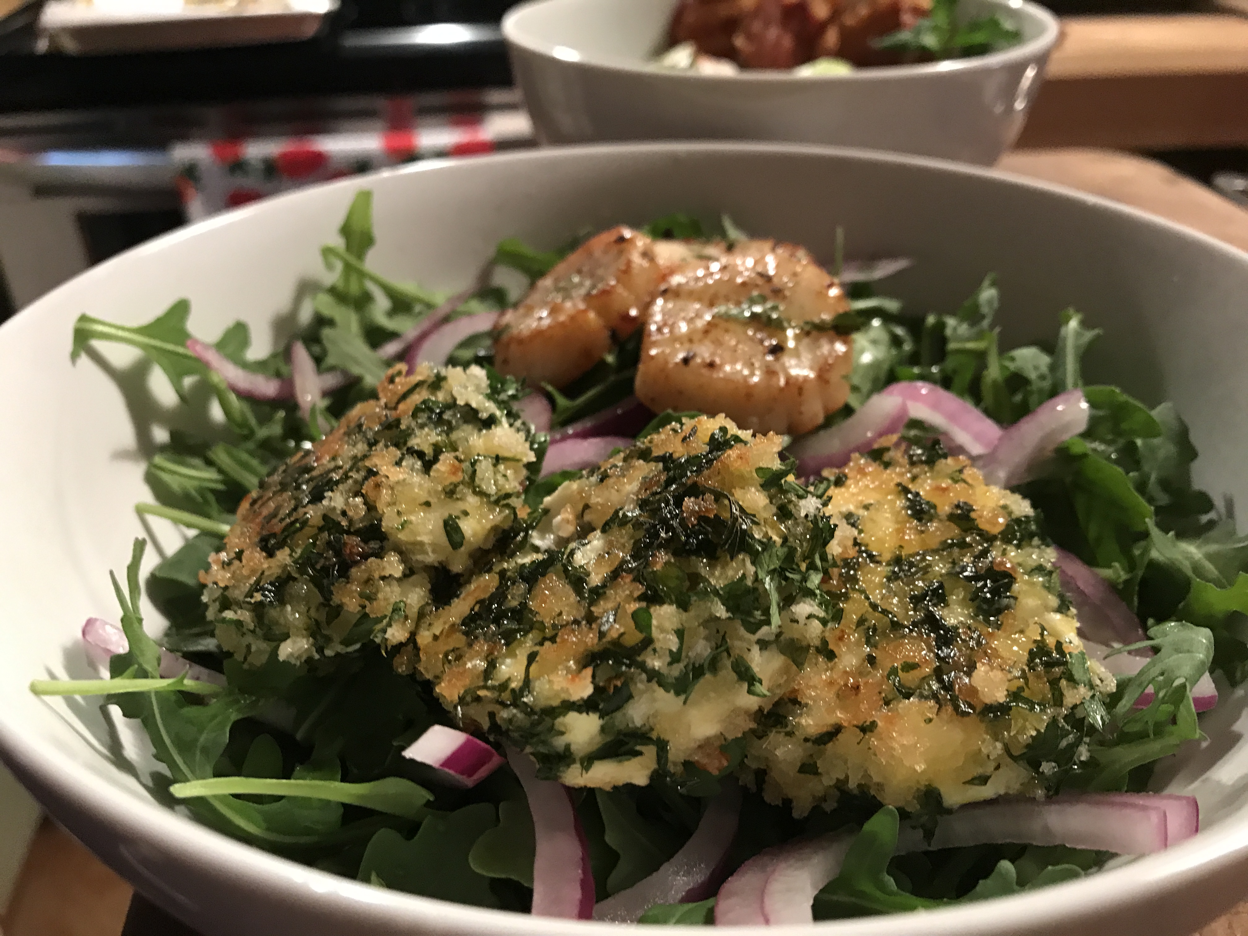 Arugula Salad With Herb-Crusted Goat Cheese Medallions