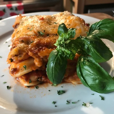 Cheese Ravioli Lasagna In A Tomato Basil Meat Sauce