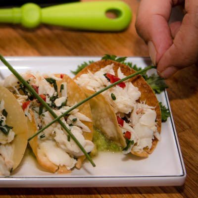 Mini Crab Tacos And Crab Guacamole