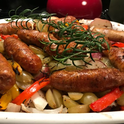 Roasted Italian Sausage and Grapes