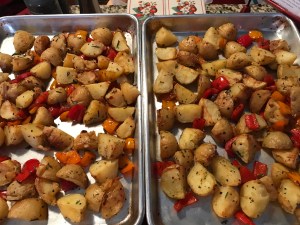 Roasted Potatoes With Sautéed Peppers