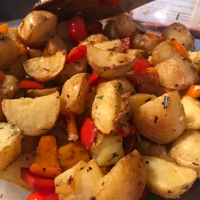 Roasted Potatoes With Sautéed Peppers