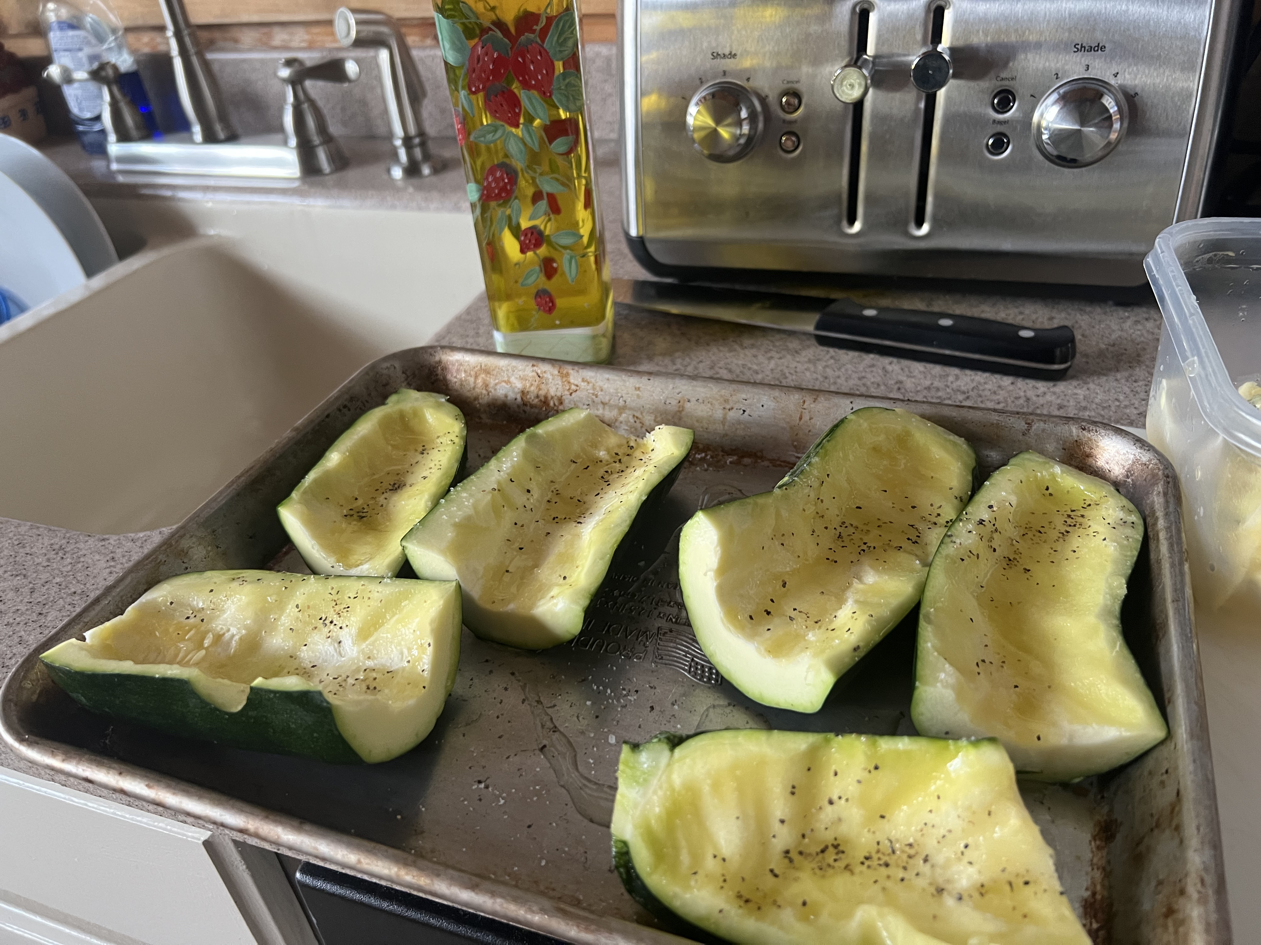 Stuffed Chicken Parm Zucchini Boats