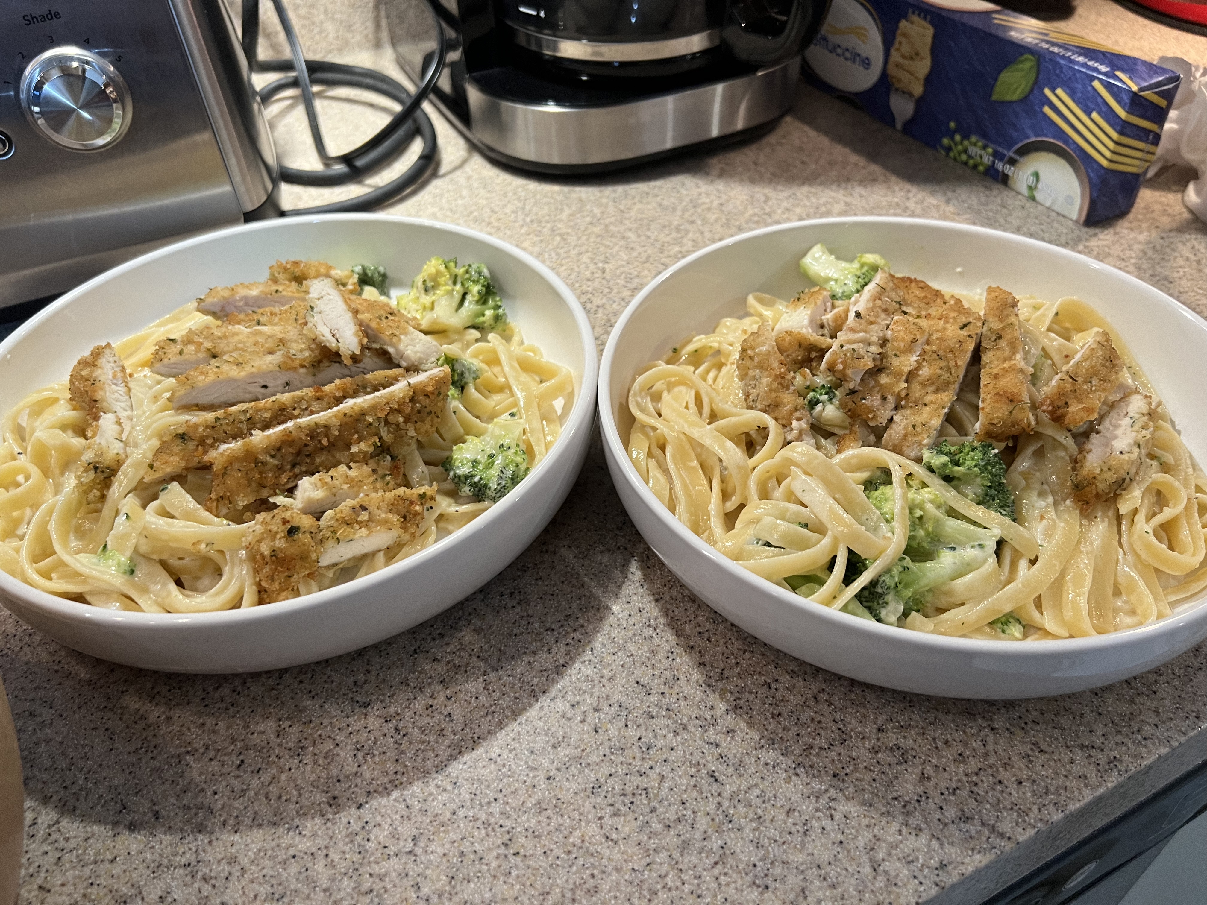 Fettuccine Alfredo With Chicken Milanese