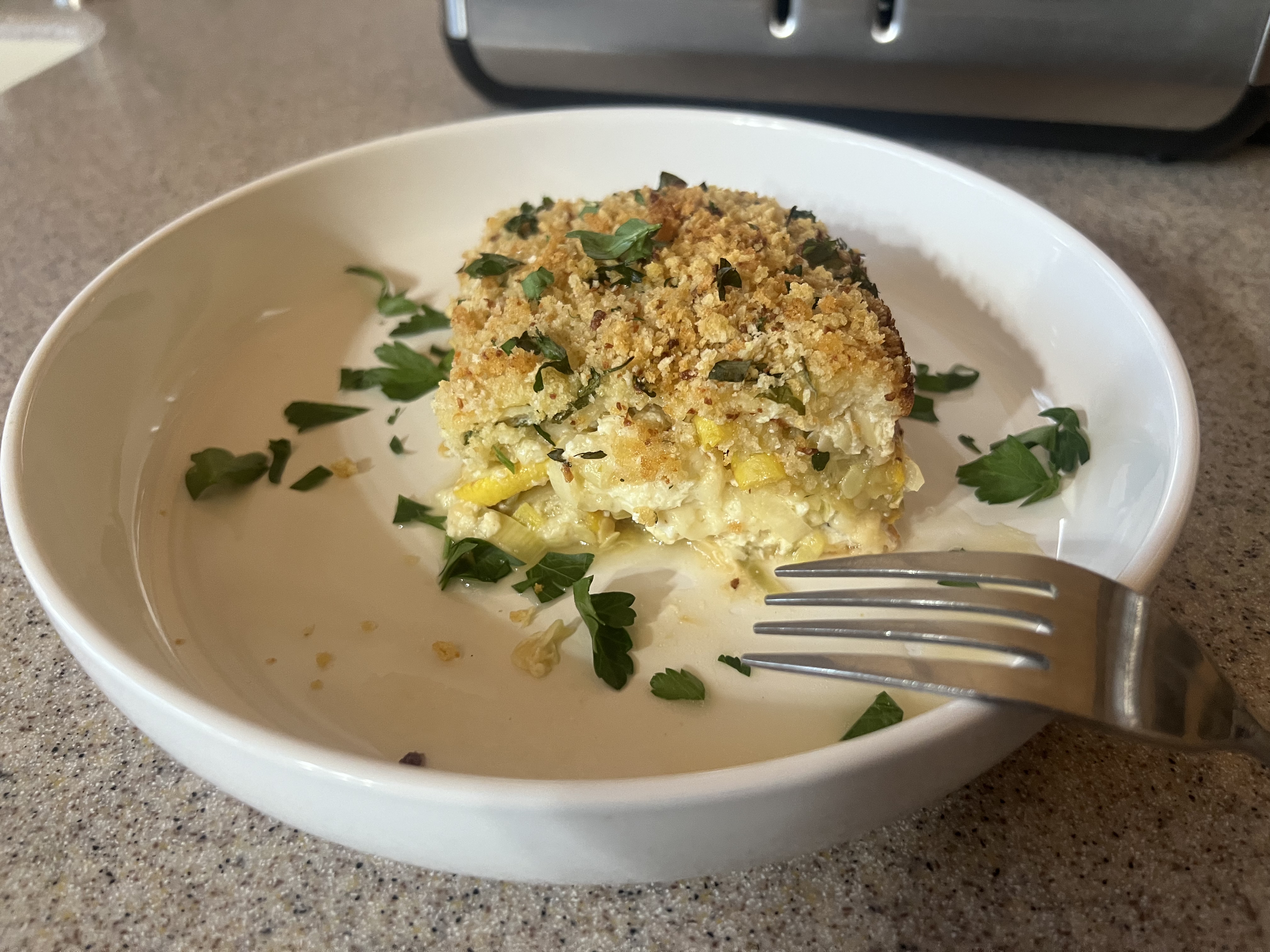 Summer Squash With Smoked Sausage Casserole