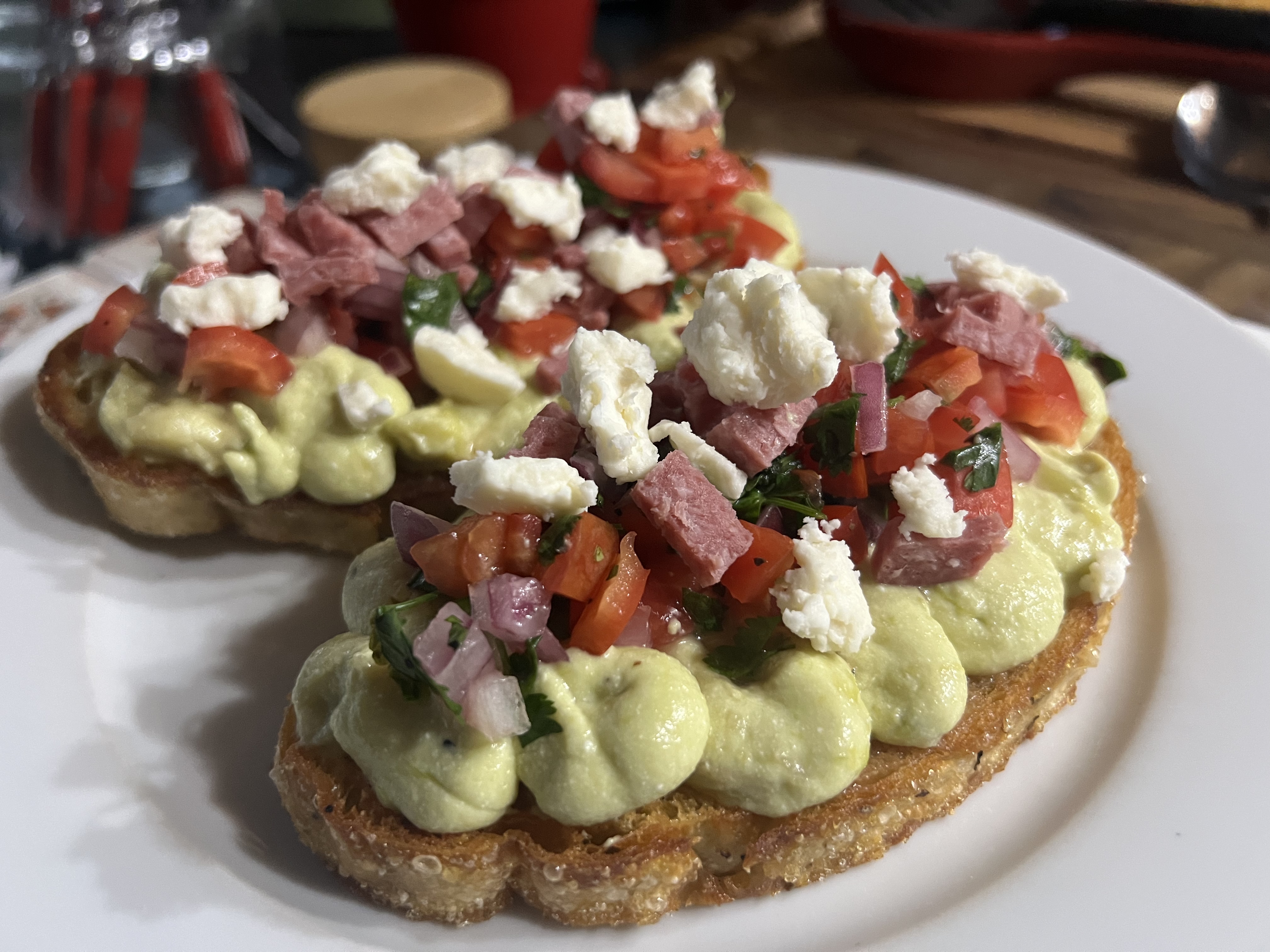 Avocado And Ricotta Cream Bruschetta (