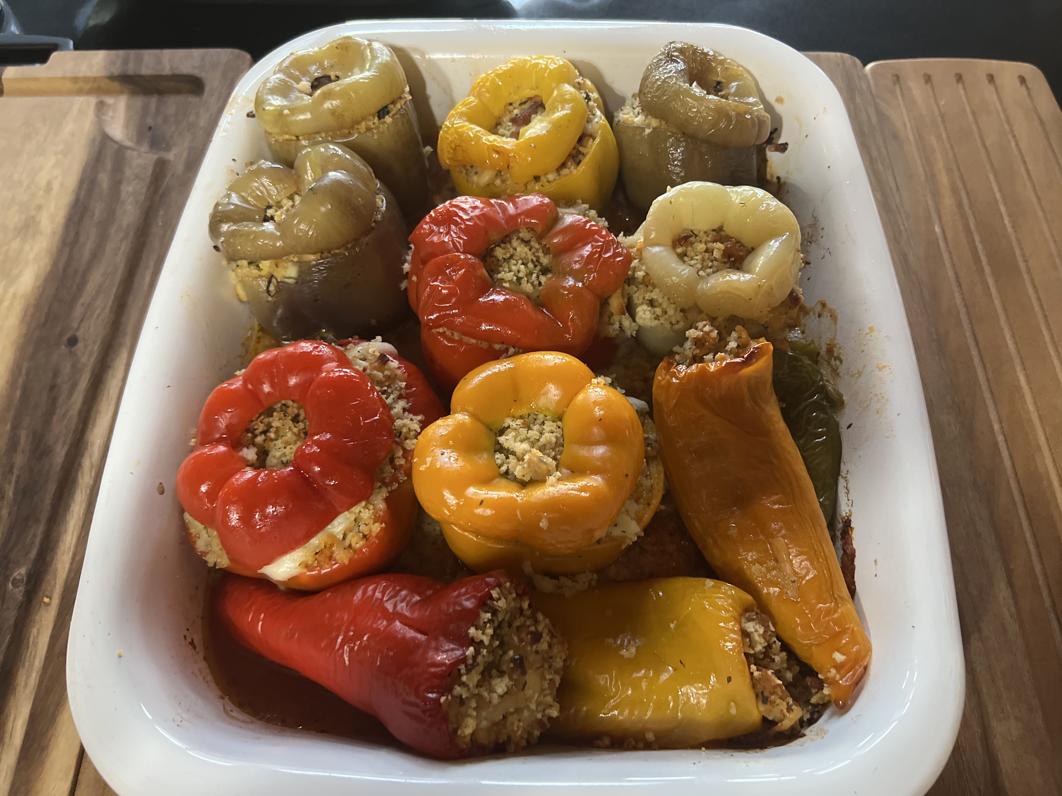 Stuffed Bell Peppers With Tomato Jus 
